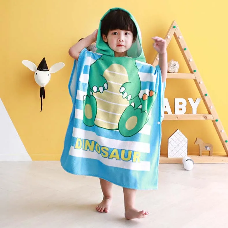 Детская накидка с капюшоном и рисунком; пляжное полотенце для мальчиков и девочек; детское купальное полотенце из микрофибры; махровый банный халат для младенцев - Цвет: C46