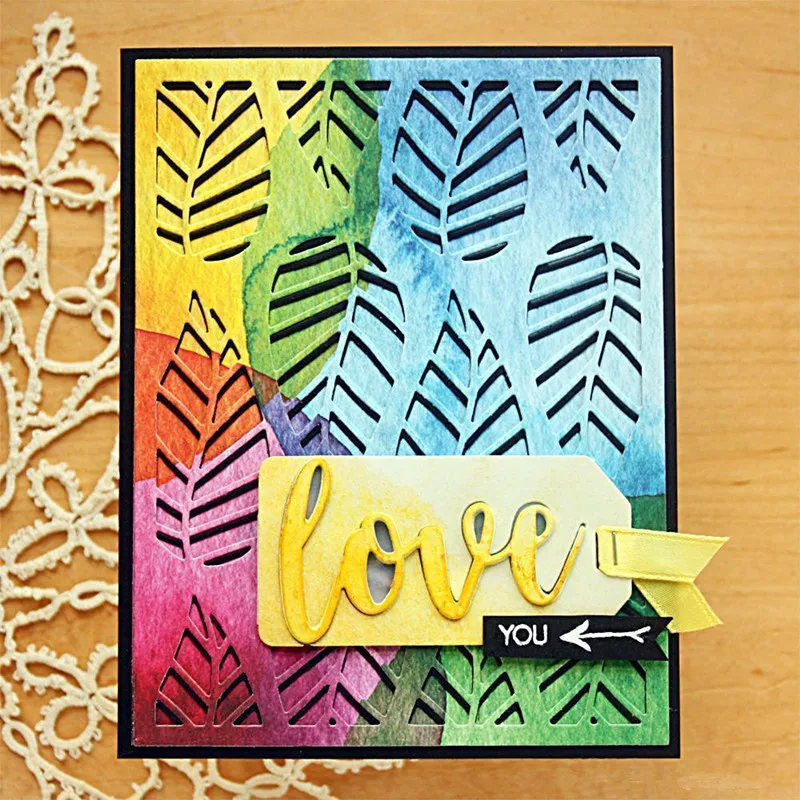 

Striped Leaf Cover Metal Cutting Dies Stencil for DIY Scrapbooking Photo Album Embossing Paper Cards Decorative Crafts Die Cuts