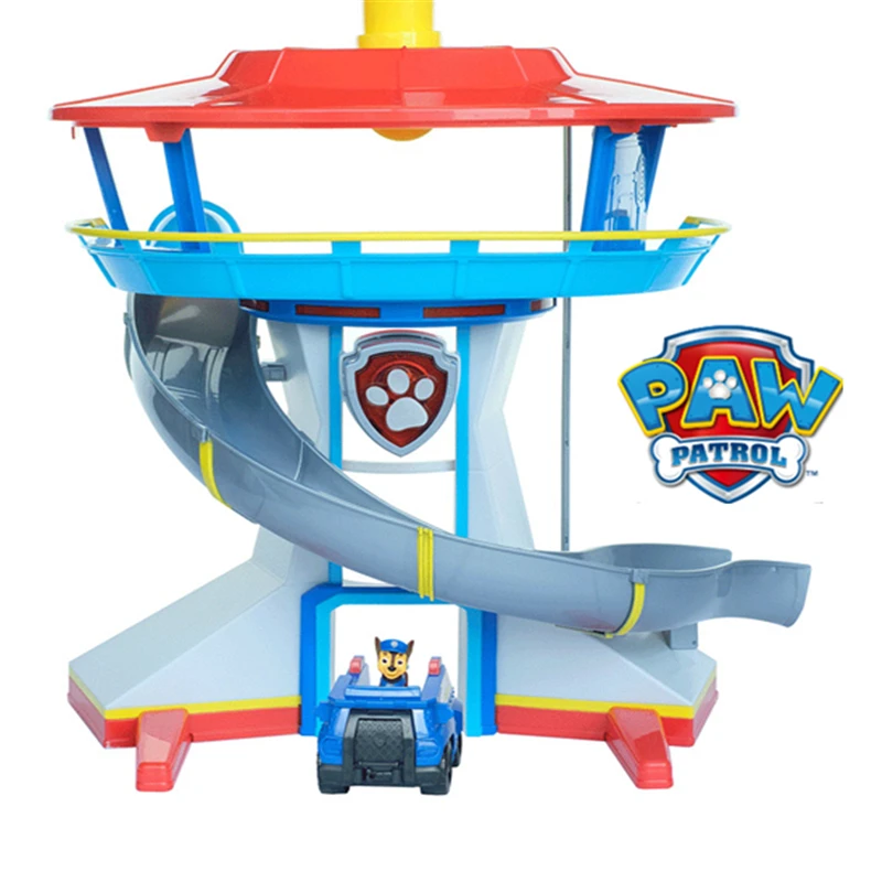 Paw Patrol Dog Puppy Patrol Car Large Command center Headquarters slideway Toy Set Kids Action Figures Gifts Genuine original