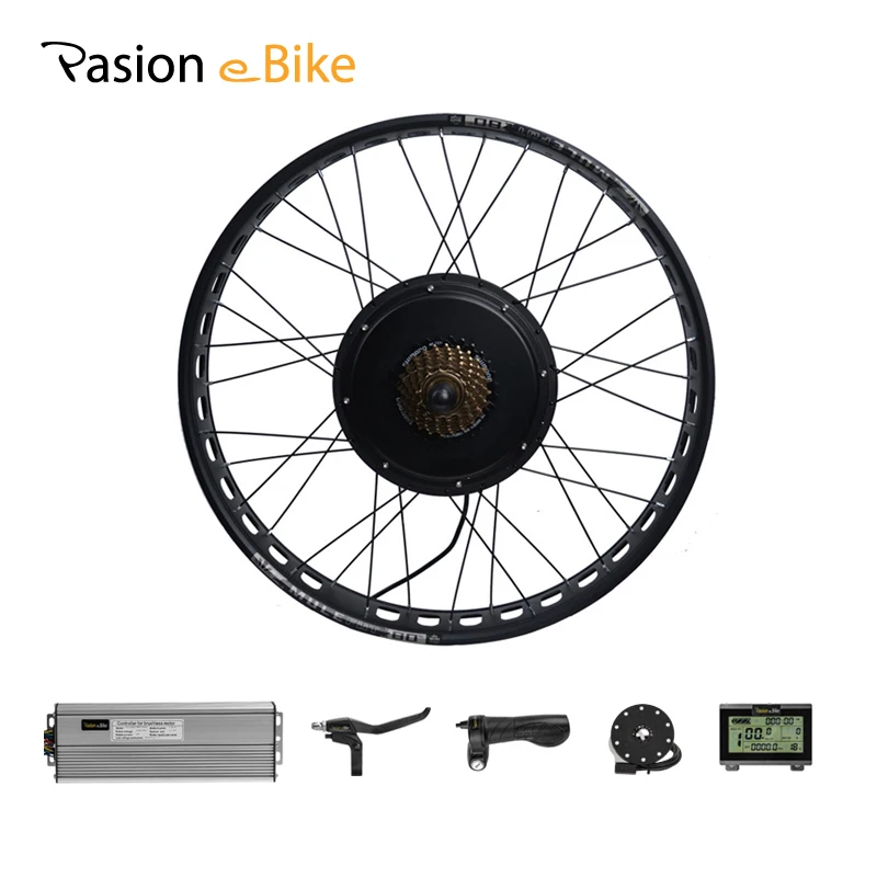 Pasion E Bike 48V 1500W Жирный велосипед Электрический комплект для преобразования велосипеда Мотор заднего колеса безщеточный 190-миллиметровый велосипед Комплект для преобразования велосипеда с электроприводом