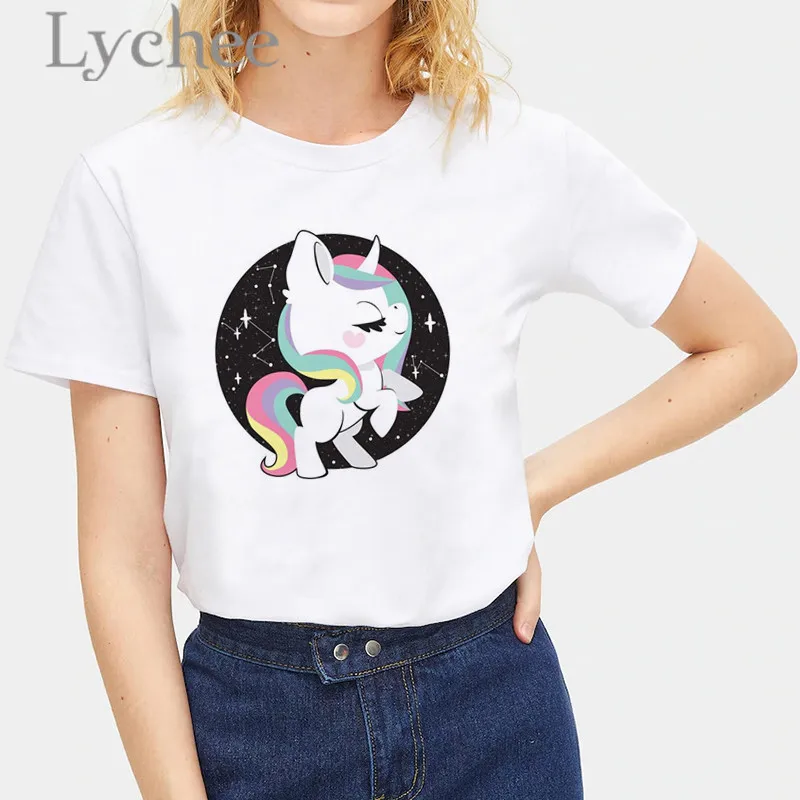 

Lychee Harajuku Animal Print Women T-Shirts Top Tees Short Sleeve Loose Color Block Crew Neck Spring Summer Lady T Shirts