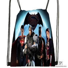 Custom Супермен против Бэтмен походная сумка на шнурке милый рюкзак дети ранец(черный Назад) 31x40 см#180531-04-48