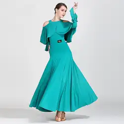 2019 современный танец костюм Для женщин шею леди взрослых Waltzing Танго спинки танцевальное бальное платье костюм Вечеринка платье