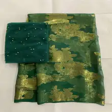 Высококачественная африканская металлическая Шелковая Ткань 5 ярдов и 2 ярдов Tissu африканская шелковая ткань для женской праздничной одежды! LXF61511