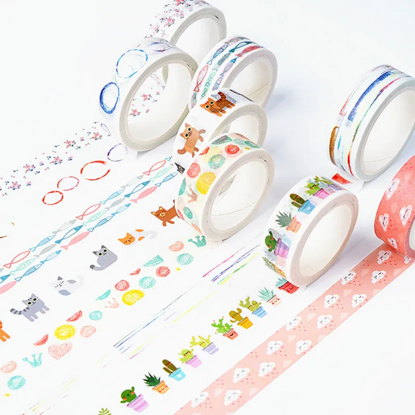 

New Rural Lovely Select Lotkawaii Flower Food Animals Decorative Washi Tape DIY Scrapbooking Masking Tape School Office Supply
