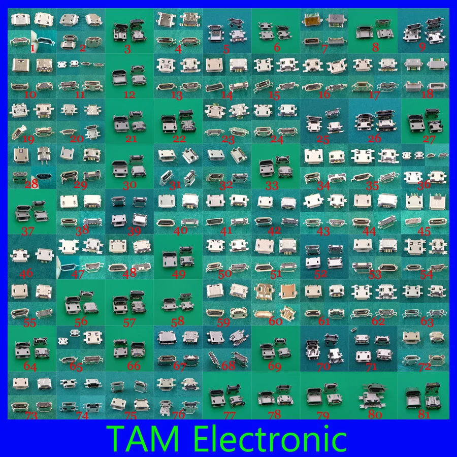 81 модель 162 шт Micro USB 5Pin jack tail, Mini Micro Usb разъем v8 порт Разъем для зарядки для samsung lenovo huawei zte htc и т. Д