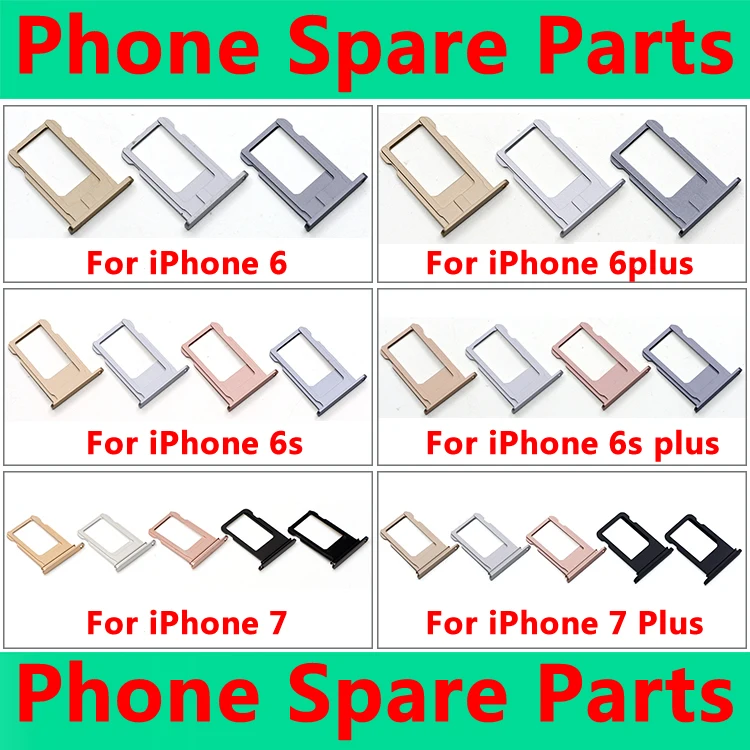 

10PCS/LOT Kwainee SIM Card Tray Holder Adapter for iPhone 6 6s Plus 7 7p 6p 6sp