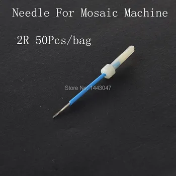 

Freeshipping 50pc 2R Biotouch Mosaic Permanent Sterilized Makeup Card Needles & 50Pcs Needle caps For Permanent Makeup