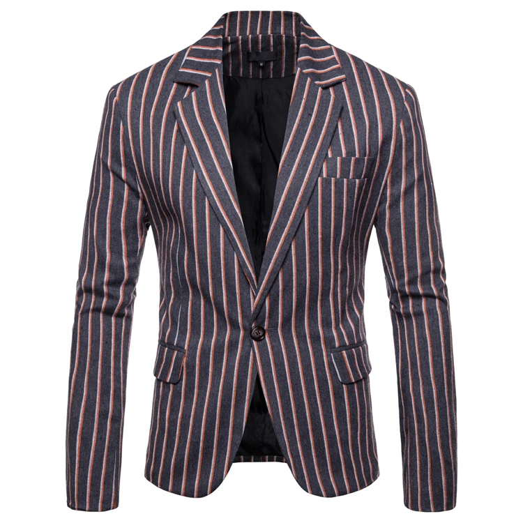 2018 Autumn European code men's new striped casual suit men suit jacket