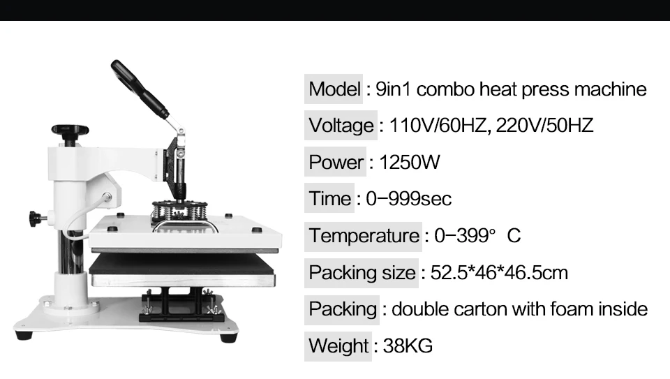 Термопресс машина 9 в 1 комбинированная термопресс машина для обуви крышка термопресс машина для плиты/кружки/крышки/футболки/чехол для телефона