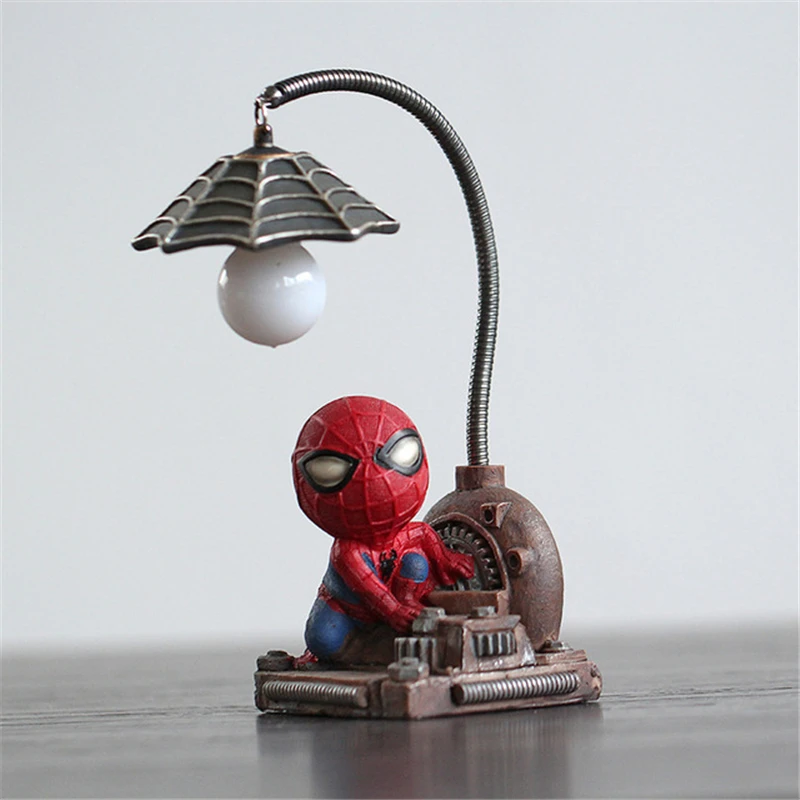 LED Cartoon Cute Q Version Spider Man Night Lights Multiple Of Extraordinary Fighters Book Desktop Ornaments A Birthday Present