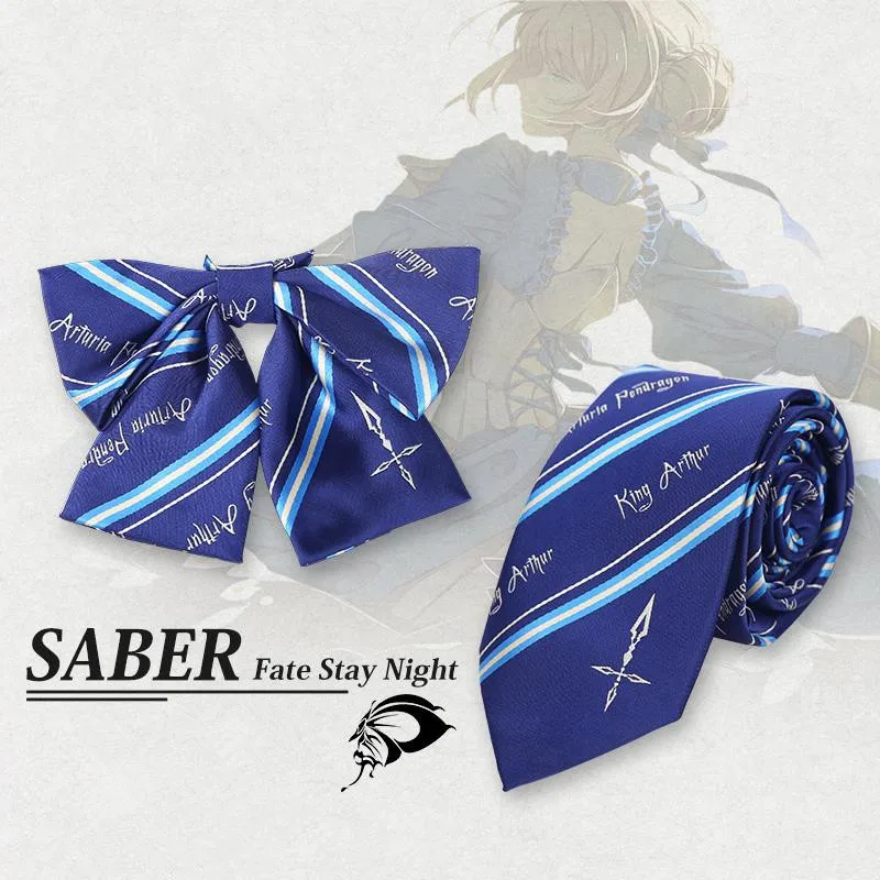 

Fate Stay Night Zero Saber King Arthur Tie Necktie Party Supply JK Cosplay Prop