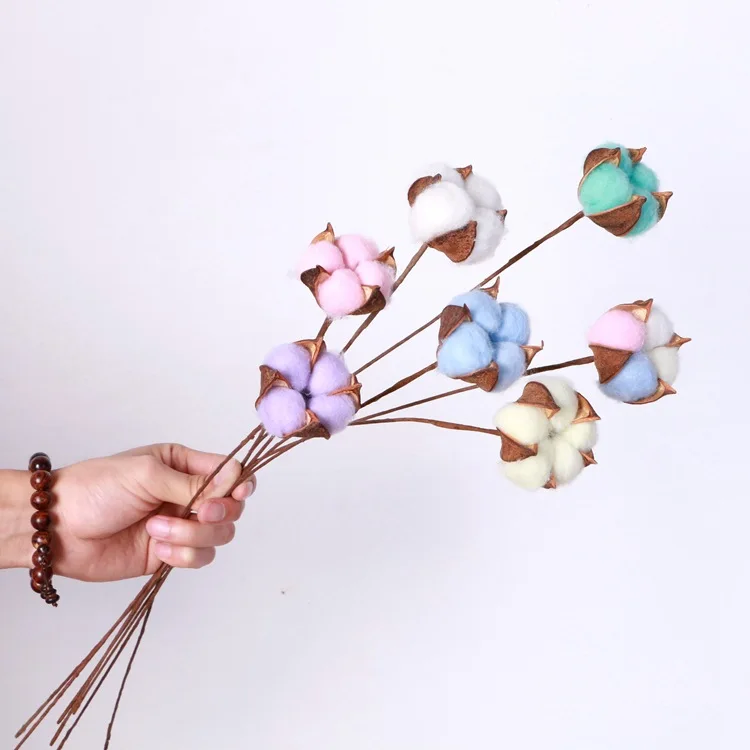 

10PCS/LOT artificial cotton flower 8 colors 56cm simulation flower DIY wedding decoration for home party office