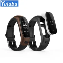Yulubu V08 Bluetooth гарнитуры Smart Браслет монитор сердечного ритма браслет крови Давление активности наушники Носимых устройств