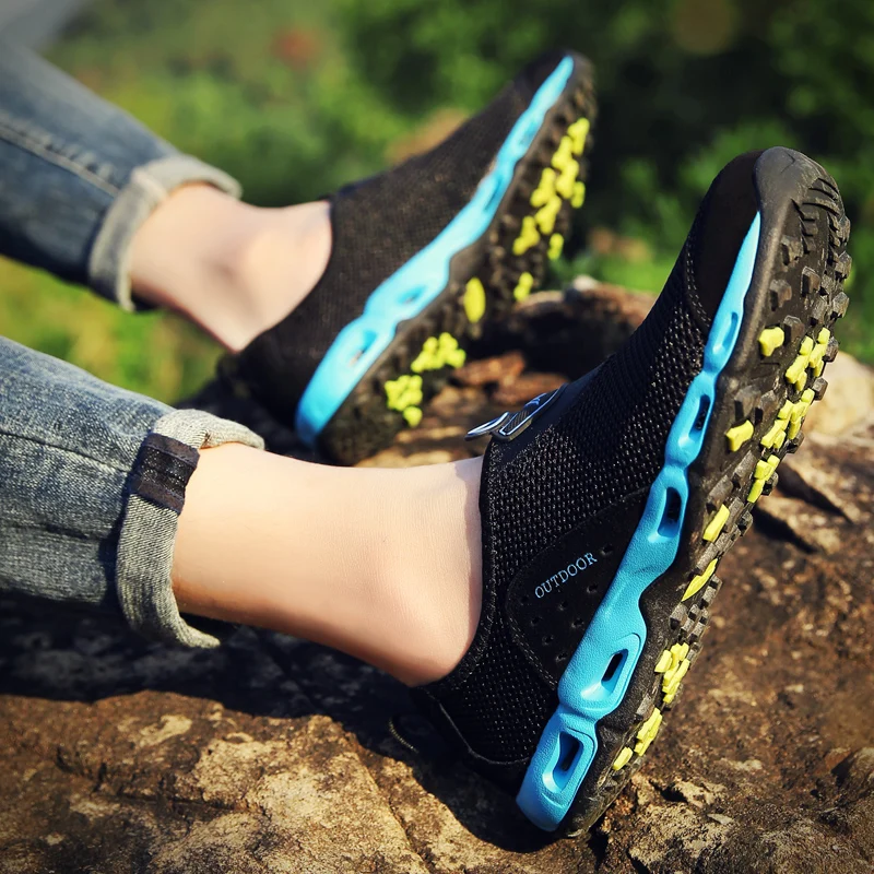 Летние мужские Дышащие Беговые кроссовки gomnead, легкие Нескользящие треккинговые кроссовки для прогулок и туризма, беговые кроссовки