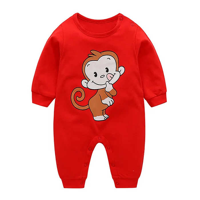 Одежда с рождественским оленем Детские комбинезоны для мальчиков и девочек, комбинезон с длинными рукавами для новорожденных, хлопковая одежда для ползания с героями мультфильмов для малышей возрастом от 3 до 18 месяцев - Цвет: BB8-2Monkey