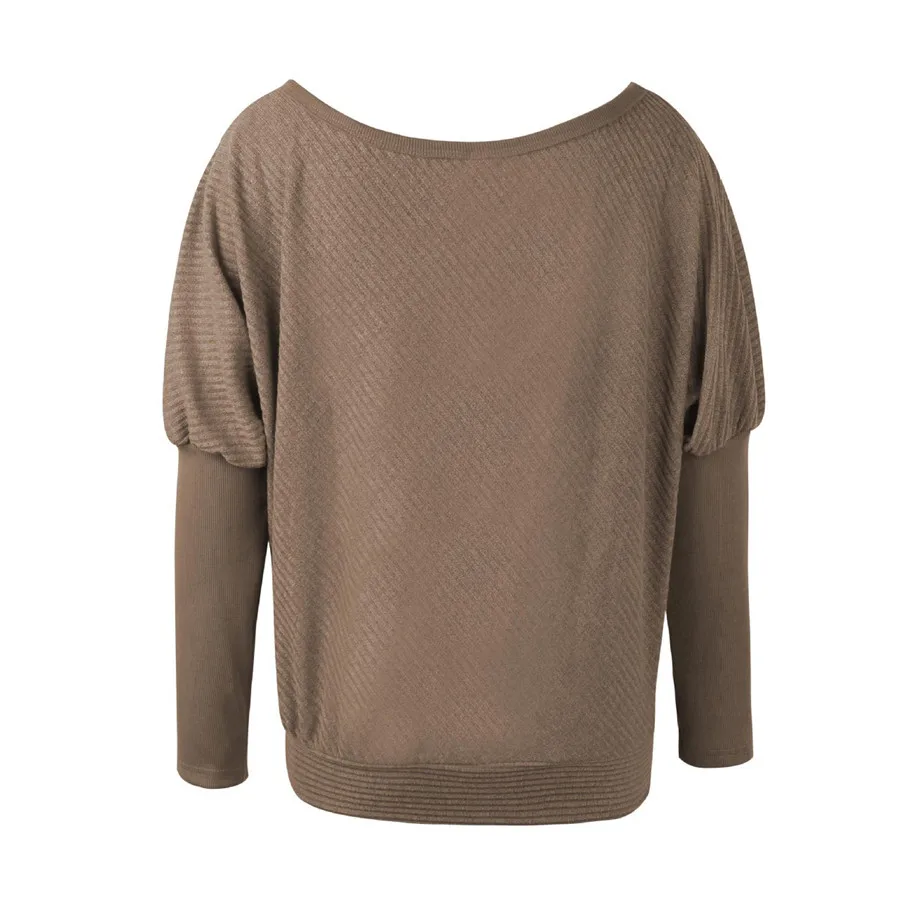 Gladiolus Slash Neck Sexy Autumn Winter Sweater Women 2018  Long Sleeve Loose Casual Long Knitted Pullover Women Sweater Jumpers (40)