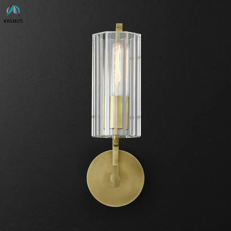 Американский RH чердак краска золото/черный металл E14 Led настенная лампа