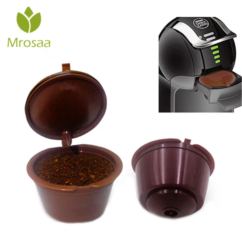 

4Pcs/set Nescafe Gusto Refillable Coffee Capsule Cups Plsatic Reusable Dolce Gusto Coffee Capsule Filter With Spoon Coffeeware