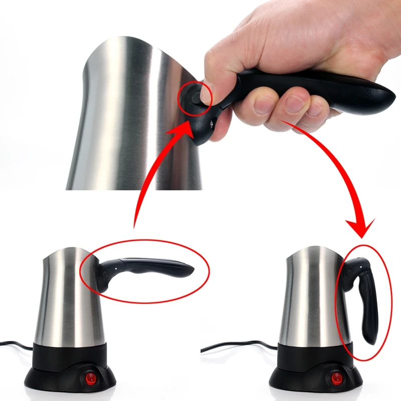

Electric Turkish Coffee Maker - Stainless Steel Portable Coffee Pot - Handle Foldable-Eu Plug