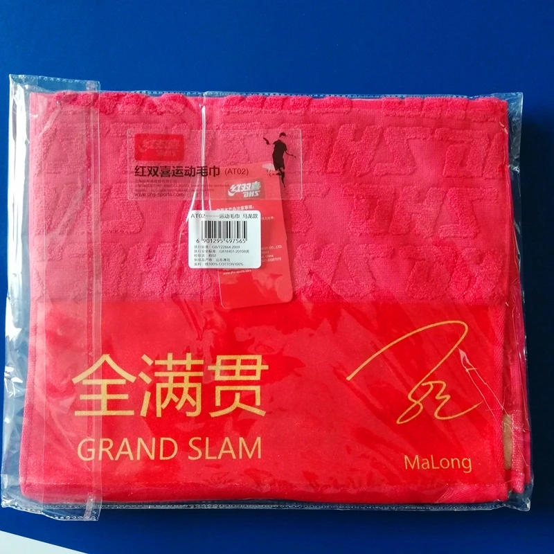 DHS تنس طاولة منشفة 2018 جديد جراند سلام أماه طويلة signatrue 100% القطن الرياضة رياضة متعددة الأغراض بينغ بونغ منشفة
