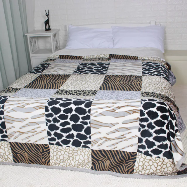 winter thick big size flannel bed blankets plaid fuzzy plush bedding queen size flannel sheet