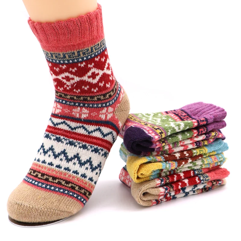 3Pairs Women's Socks Cute Christmas Warm Winter Socks For Women