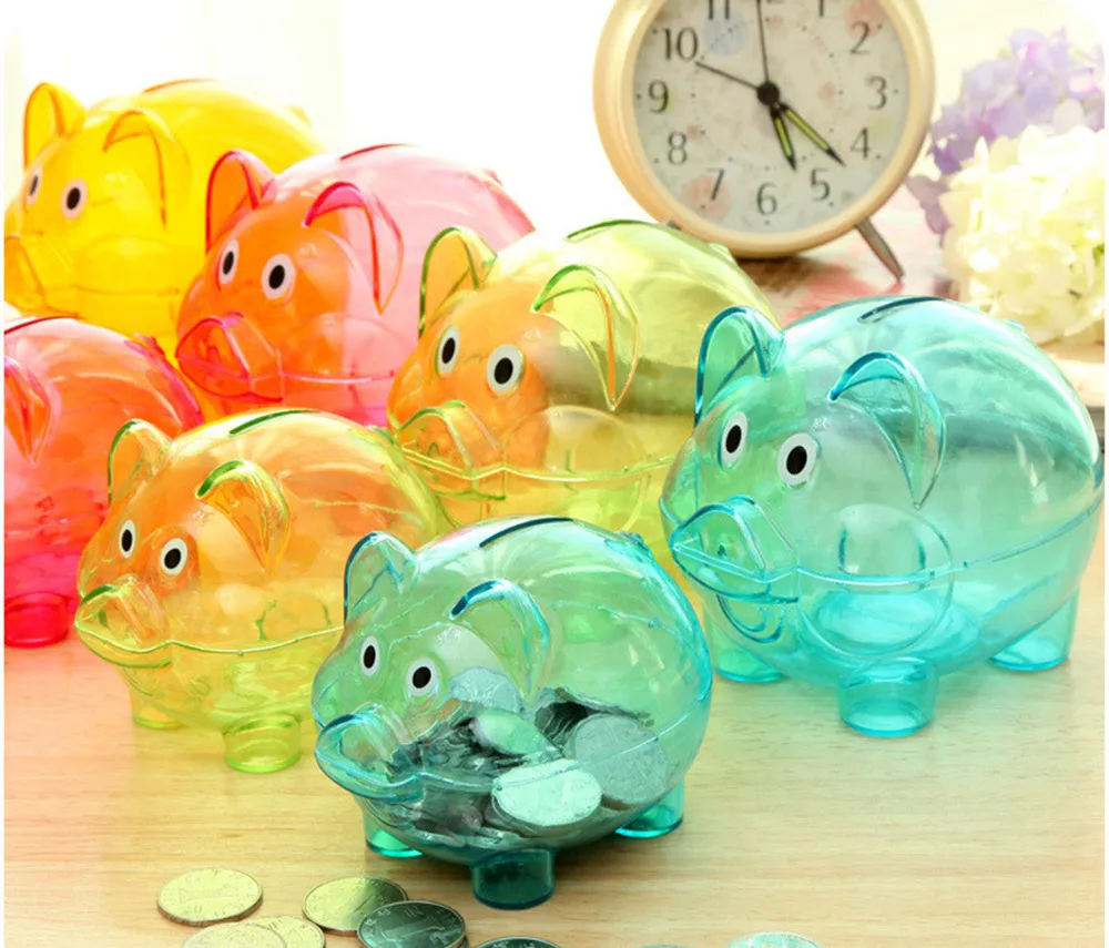 Colorful Plastic Piggy Coin Bank Best Gift For Children With Good
