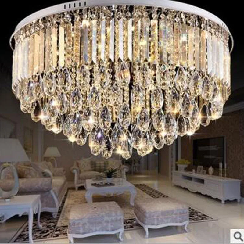 

led ceiling crystal lamp round lamps living room crystal luxury bedroom lamp LED lighting fixture led home ceiling lighting