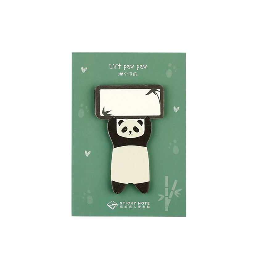 

Cute Panda Bear Lift Placard Memo Pad Cartoon Sticky Notes 30 Sheet Paper Sticker Leave Message Self-adhesive Notepad Stationery