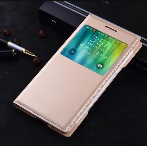 Умный чехол с окошком для Samsung A3 A5 A7 Galaxy A300 A500 A700 флип Чехлы Кожаные Защитные чехлы