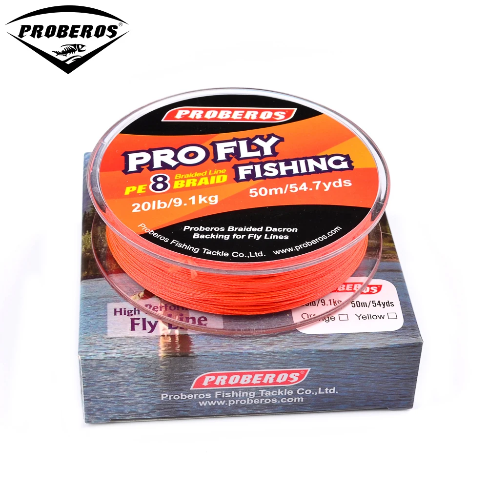 50 м PRO BEROS бренд Pro Серия Fly Backing Line 20 фунтов/30 фунтов желтый/красный цвет 8