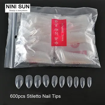

Full Cover False transparent Salon French Stiletto Fake Nail Tips Acrylic Nail Tip Professional Nail Tips DIY Clear Color Nails