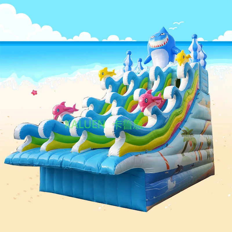 

Commercial inflatable shark slide giant water slide for kids