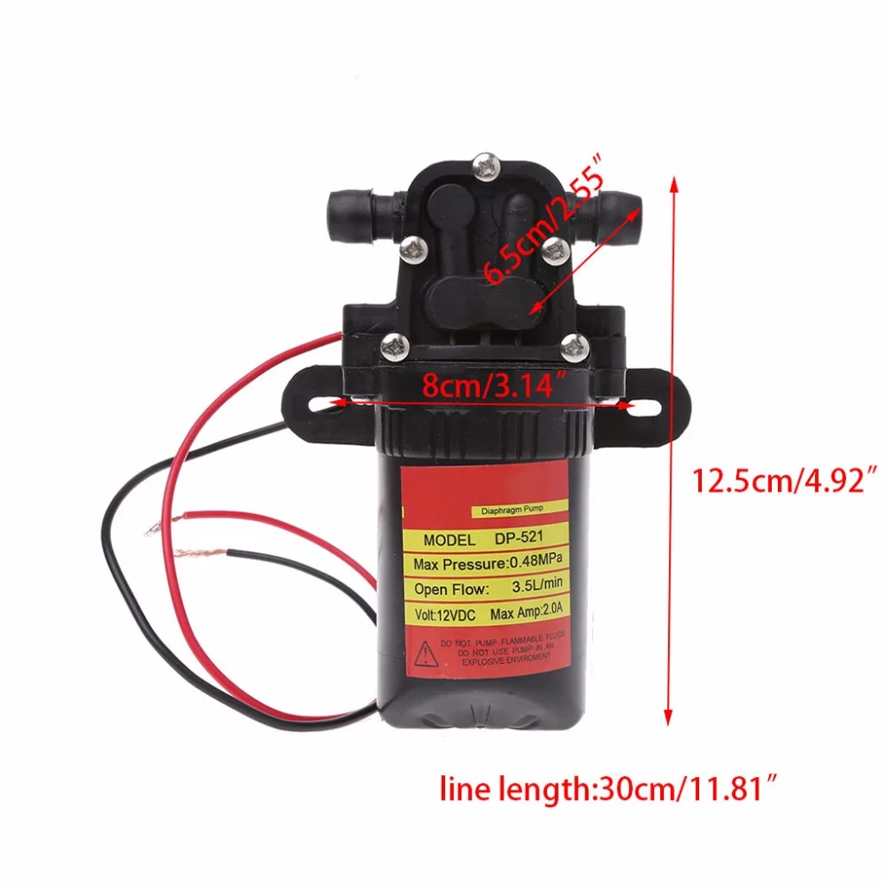 DC 12V 3.5L/Min 0.48MPa 70 PSI диафрагма высокого давления самовсасывающий водяной насос мини Diaphrag насосы