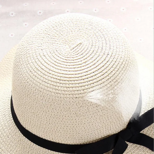 summer straw hat women big wide brim foldable sun hat 4