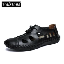 Valstone/мужские сандалии из натуральной кожи; Повседневная обувь; летние кроссовки; мягкие дышащие туфли; мужские туфли ручной работы на резиновой подошве; большие размеры 48