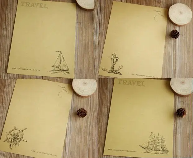 

Kraft paper, writing paper and lovely style restoring ancient ways for European sailing design stationery gift