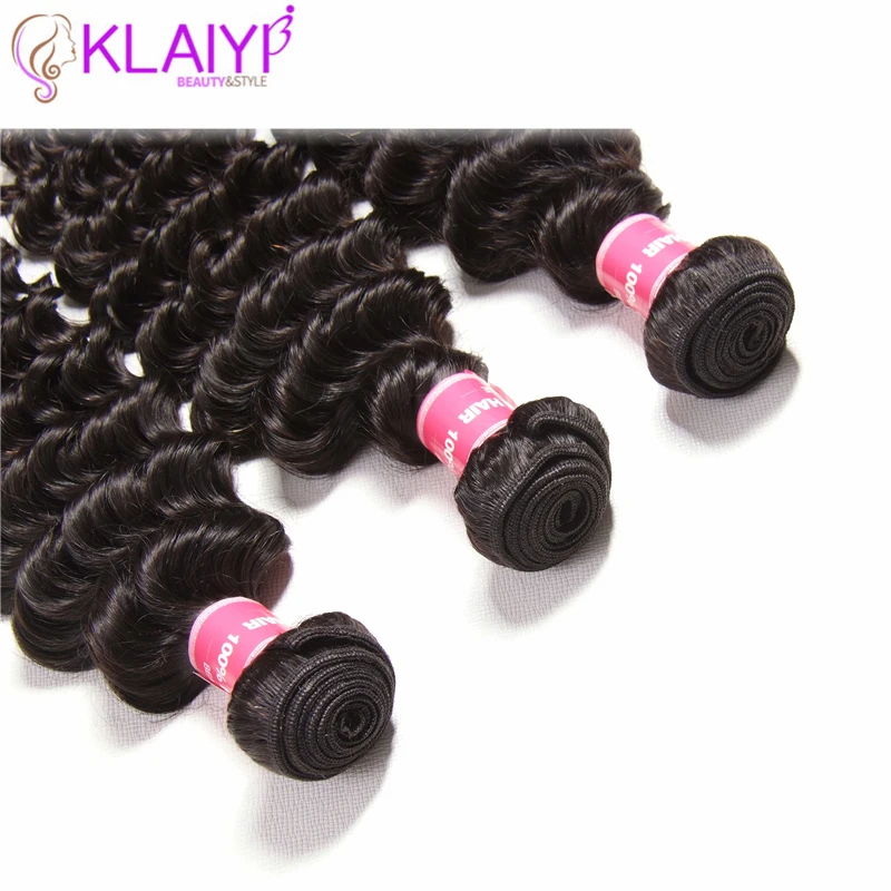 Klaiyi Brazilian Hair Bundles Deep Wave 12-26 Inch Remy Hair 3 Bundles Natural Color Can Be Dyed All Colors 100% Human Hair Klaiyi Brazilian Hair Bundles Deep Wave 12-26 Inch Remy Hair 3 Bundles Natural Color Can Be Dyed All Colors 100% Human Hair