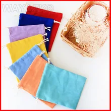 100 шт./лот) Эко ткань белый черный хлопок шнурок мешок для подарка и продвижение