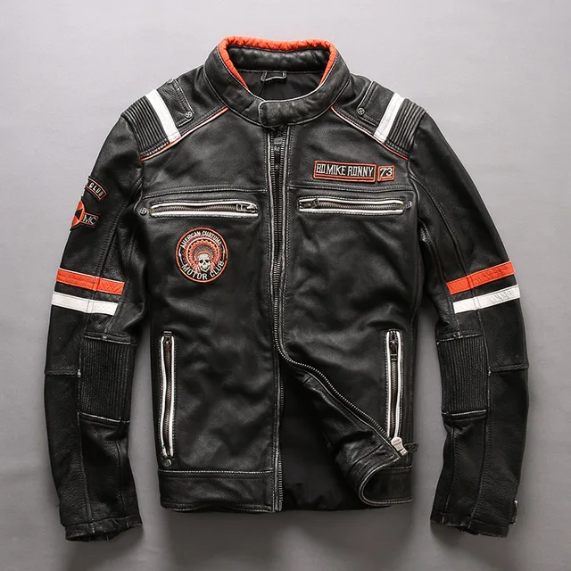 Mens New Black Genuine Cow-Hide Leather Stylish Motorcycle Jacket C226 Mens New Black Genuine Cow-Hide Leather Stylish Motorcycle Jacket C226