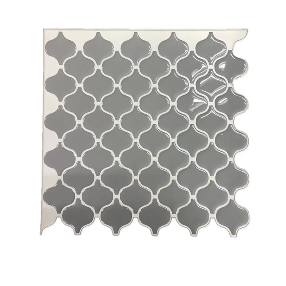 Grey Arabesque Moroccan Tile Self Adhesive Backsplash 3D DIY Mosaic Tile Sticker Vinyl Bathroom Kitchen Wall Stickers Home Decor