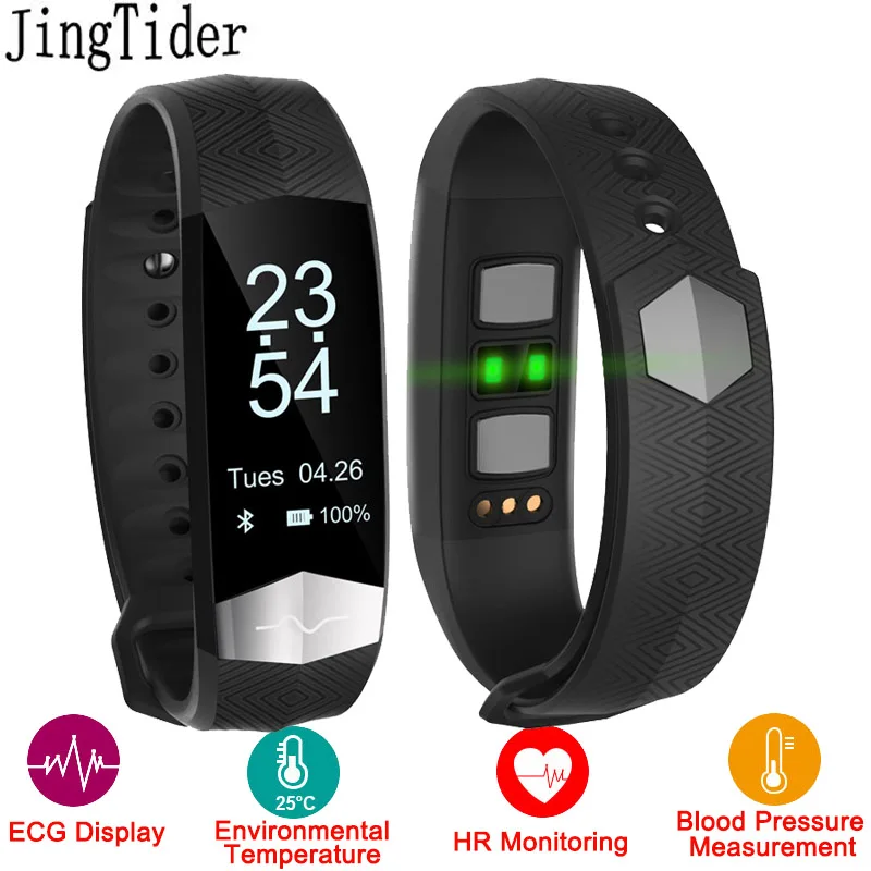 

Jingtider P12 ECG PPG SPO2 Smart Band IP67 Waterproof Heart Rate Blood Pressure Oxygen Monitor Sport Bracelet Fitness Tracker