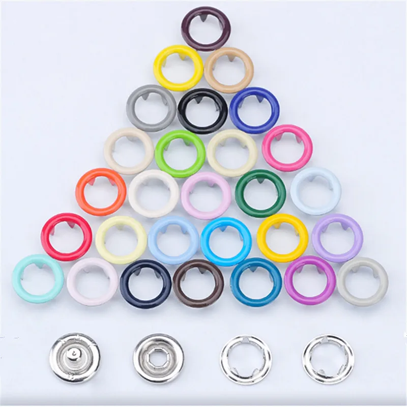 

500 sets of environmentally friendly paint quality 9.5 mm hollow silver metal brass buckle buckle wholesale children's button