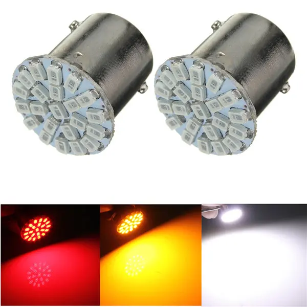 2x BA15S P21W 1156 22 светодио дный 1206 SMD авто хвост боковые индикаторы Парковка лампа красный, белый желтый DC12V