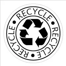 25 мм диаметр recycle, охрана окружающей среды самоклеющиеся наклейки, 10000 шт./лот, арт. GU21