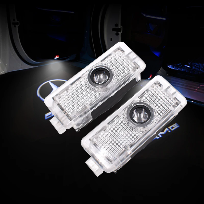 2 قطعة لمرسيدس بنز AMG CLA c218 w218 a207 c207 c117 CLS الصمام ضوء باب السيارة ترحيب شعار الإسقاط الليزر شبح الظل مصباح