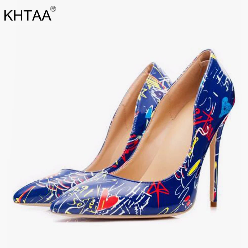 

KHTAA Plus Size Women Sexy Stilettos Pumps Thin High Heels Pointed Toe Fashion Shallow Slip On Female Platform Party Shoes