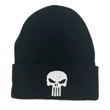 Каратель красивые черные черепа зима теплая шапочка Для Мужчин Скелет Justiceiro Castigador вязаная шапка для взрослых для мальчиков-подростков