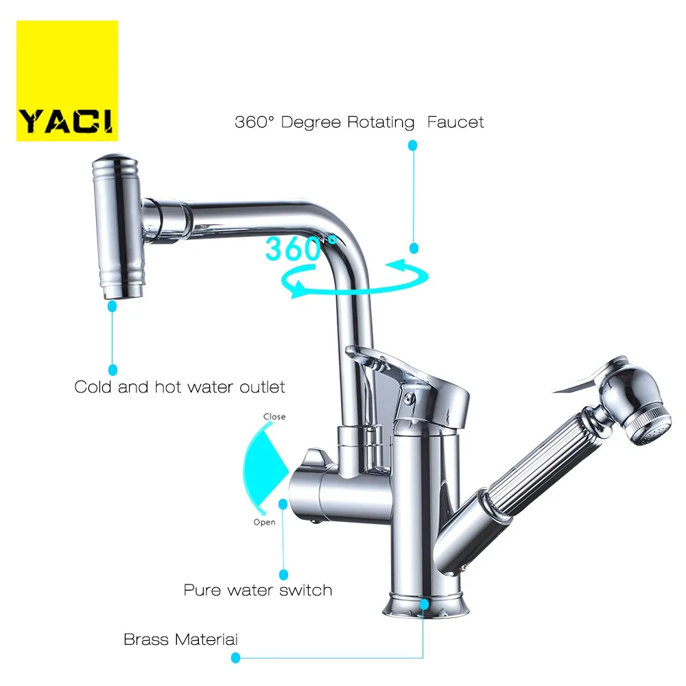 YACI 98 кухонные краны выдвижной душевой опрыскиватель дека крепление раковина